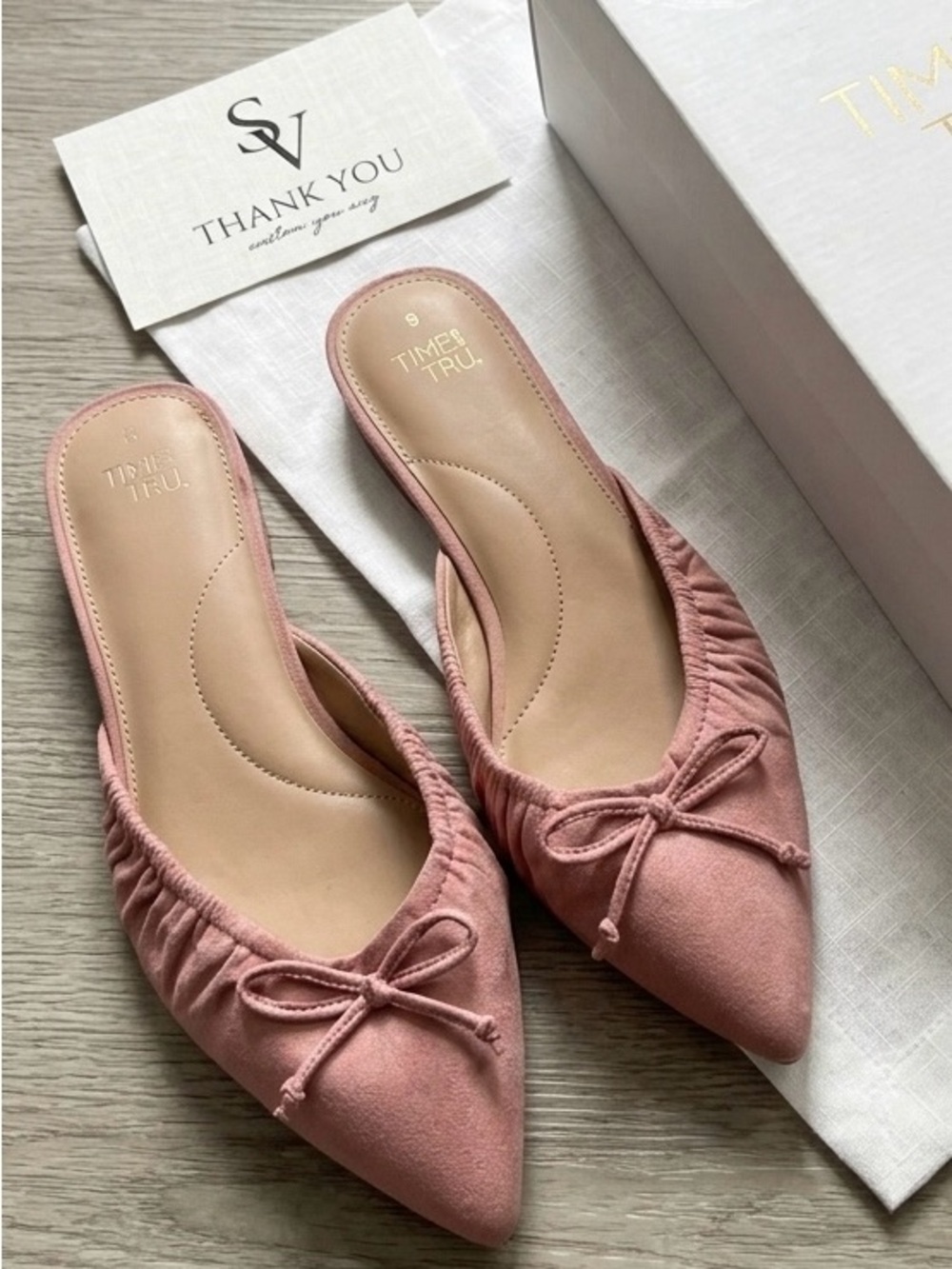 Women's Pink Pointed-Toe Bow Mule